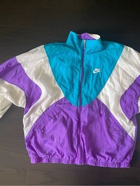 Nike Purple, Teal & White Colorblock Windbreaker